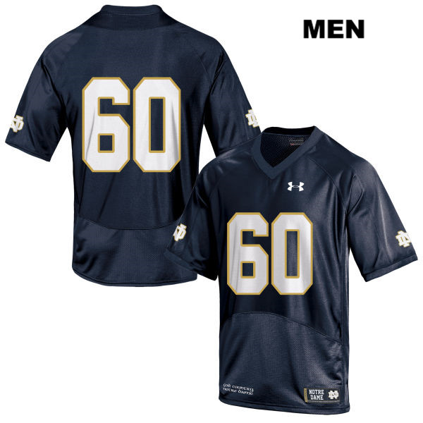 Men's NCAA Notre Dame Fighting Irish #60 Cole Mabry Stitched College Under Armour Authentic Navy No Name Football Jersey QB10O18GM